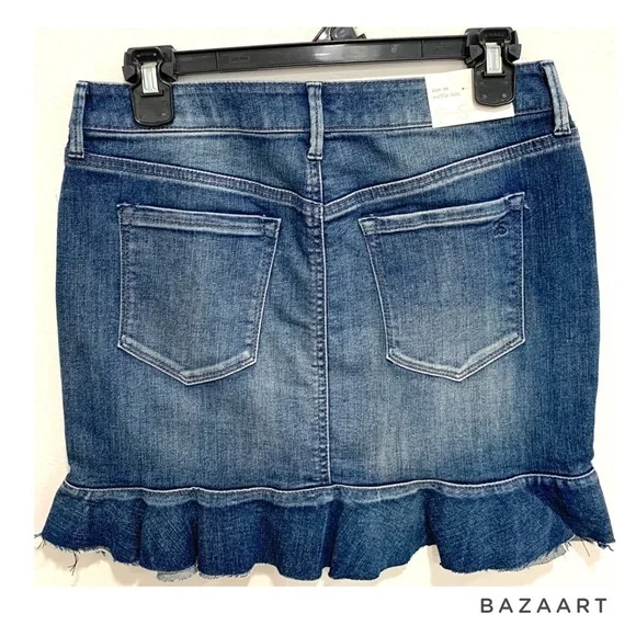 Jessica Simpson Kiss Me Ruffle Denim Mini Skirt size 28 - Picture 3 of 7